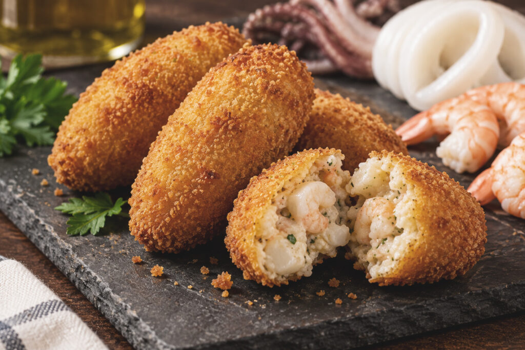 Croquettes à la seiche et aux crevettes - L'Atelier des Croquettes